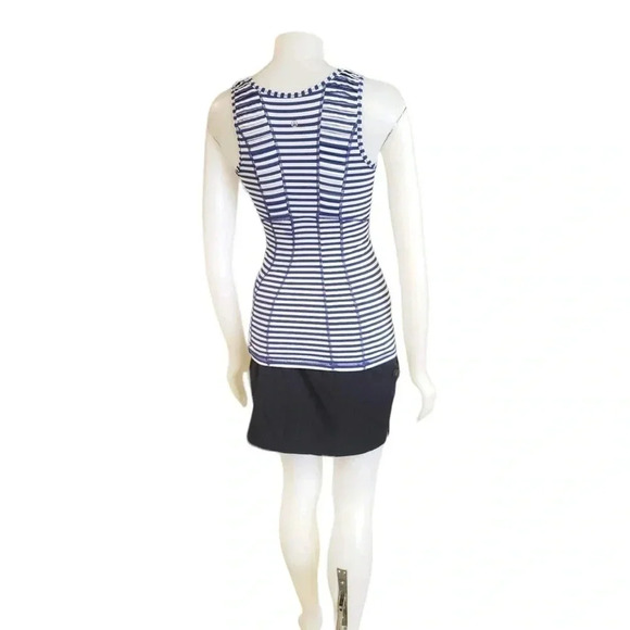 Lululemon Blue &  White Striped Scoop Neck Size 4 - Picture 3 of 9
